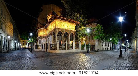 Bucharest Old Center At Night