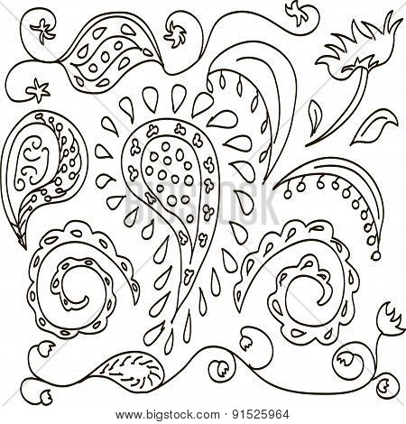 abstract pattern containing flowers