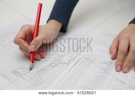 Architect Sketching A Construction Project