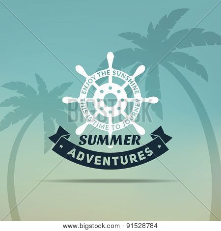 Retro Summer Travel Badge or Label. Vector Design Element