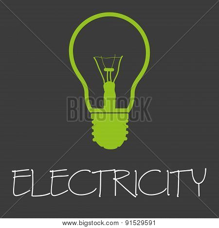 Electricity Text And Light Bulb Symbol Eps10