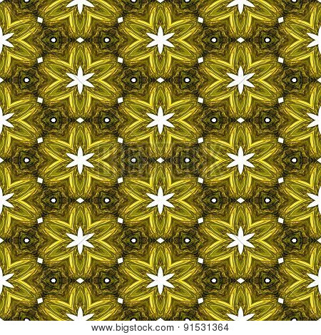 Abstract Yellow Texture Or Background With White Stars With Christmas Look Made Seamless