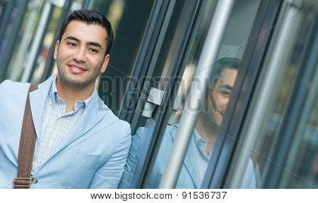 Close Up Portrait Of Young Gorgeous Man With Copyspace, Outdoor - Outside