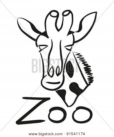 Giraffe Logo silhouette vector design template.