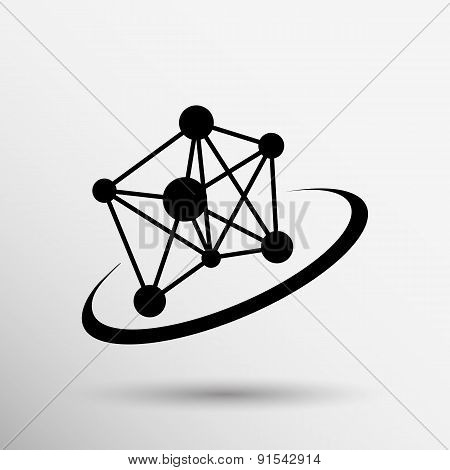 Molecule icon atom chemistry vector symbol element