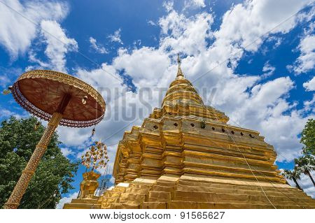 Chiang Mai, Thailand. Wat Phra That Sri Chom Thong Temple.