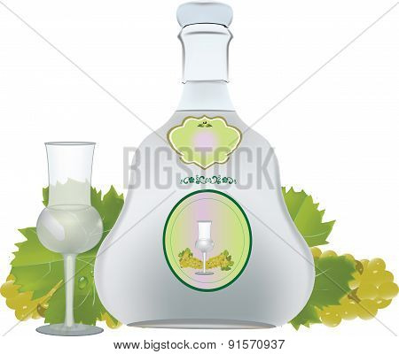 bottle and glass of brandy