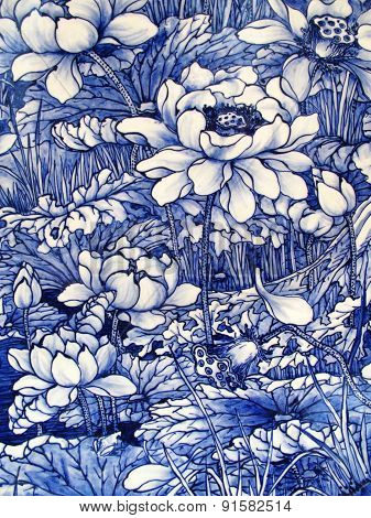 Japanese porcelain tile panel