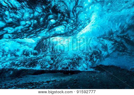 Ice Cave at Vatnajokull Glacier Jokulsarlon Iceland