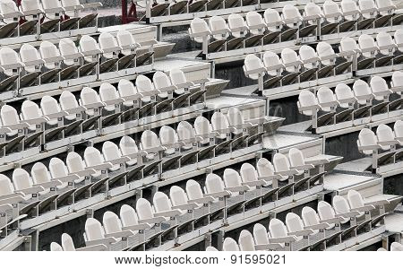 Empty Seats In The Stands Before The Sporting Event