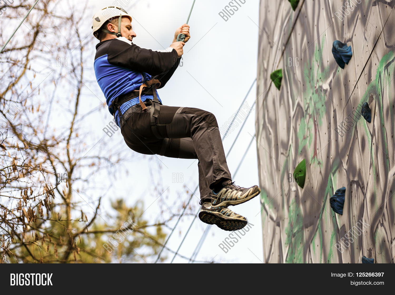 Man Climbing Wall Image & Photo (Free Trial) Bigstock