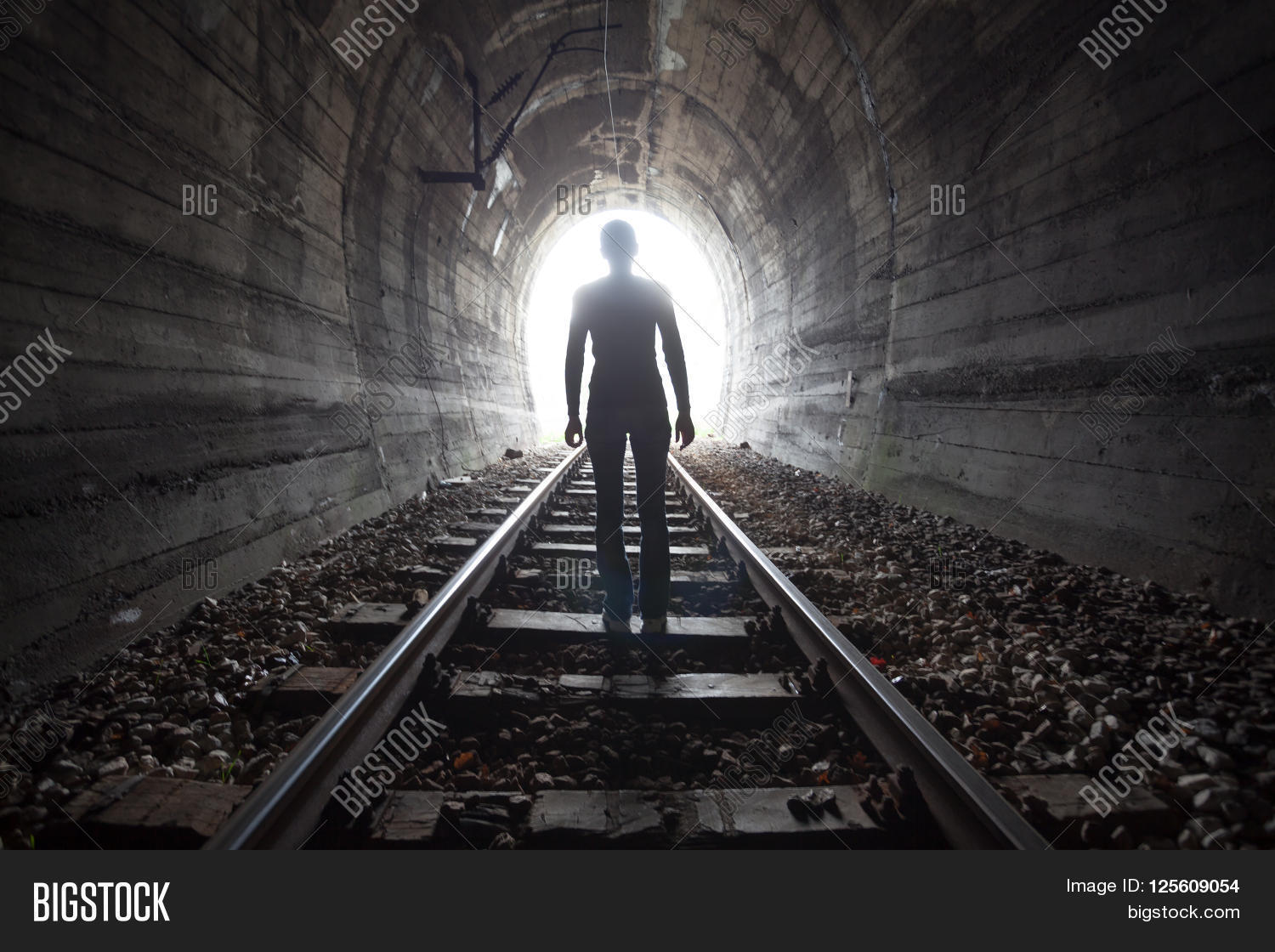 Man Silhouetted Tunnel Image & Photo (Free Trial) | Bigstock Silhouette Man Walking Tunnel