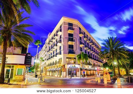 WEST PALM BEACH, FLORIDA: APRIL 4, 2016: Beer World on Clematis Street in downtown. The street is the historic center of the city.