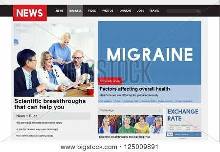 Migraine Symptoms Diagnosis Disturbed Vision Concept