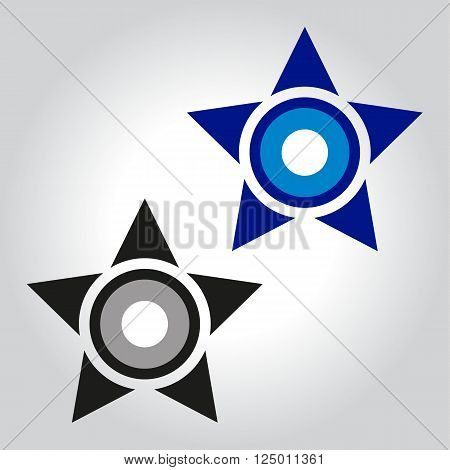 star and evil eye logo, icon and symbol vector illustration