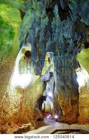 Benidoleig Cueva Calaveras cavern in Alicante at Spain