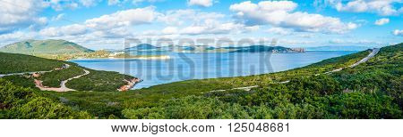 Panorama Of Coast Of Alghero In Spring Sardinia
