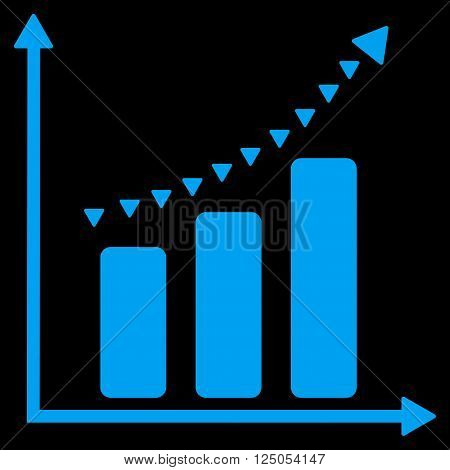 Dotted Positive Trend vector icon. Dotted Positive Trend icon symbol. Dotted Positive Trend icon image. Dotted Positive Trend icon picture. Dotted Positive Trend pictogram.