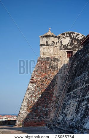 CARTAGENA, COLOMBIA - FEBRUARY 21 2011:  San Felipe Castle in Cartagena de Indias 