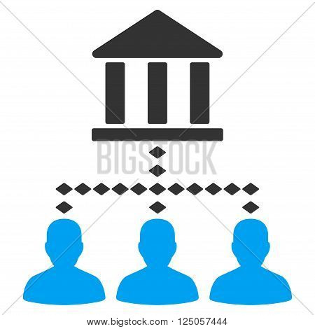 Bank Building Client Links vector toolbar icon. Style is flat icon symbol, color, white background, rhombus dots.