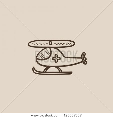 Air ambulance  sketch icon.