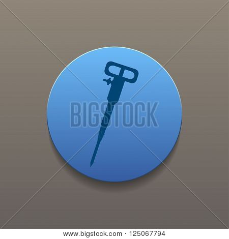 Pneumatic hammer drill line icon for web mobile and infographics.