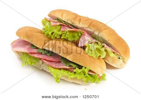 Sandwiches mit Schinken und Gemüse