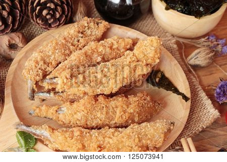 shishamo fried with sause is a delicious