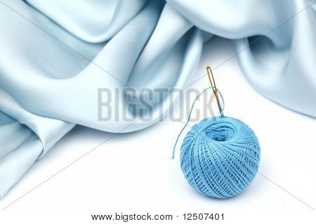 filo in seta blu