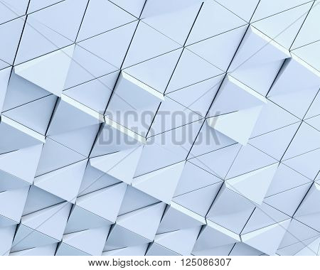 Abstract close-up view of modern facade of triangles