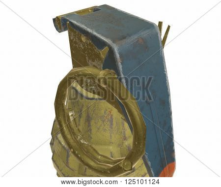 Mk2 grenade 3D illustration on white background isolated
