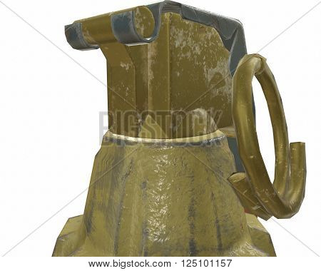 Mk2 grenade 3D illustration on white background isolated