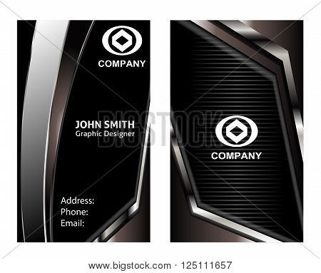 business card black vector design template black