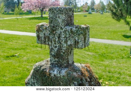 Gravestones at Mountainview Cemetery in East Vancouver, BC, Canada