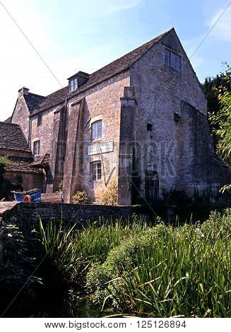 BIBURY, UK - AUGUST 12, 1991 - View of Arlington Mill Museum Bibury Gloucestershire England UK Western Europe, August 12, 1991.