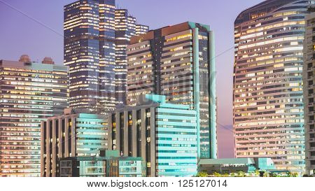 Image of Bangkok downtown at night. Thailand