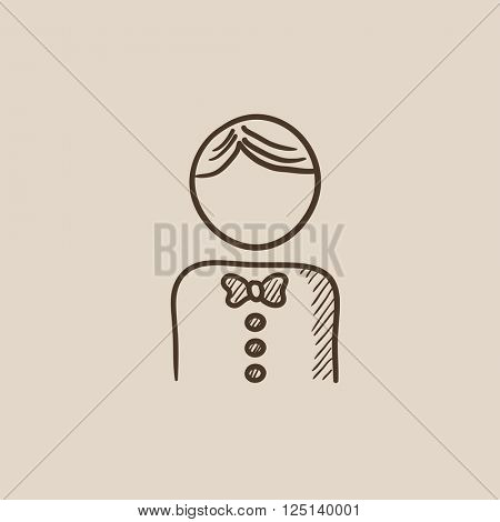 Waiter sketch icon.