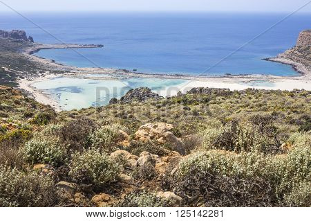 Balos bay at Crete island in Greece. Area of Gramvousa.