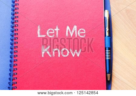 Let me know text concept write on notebook