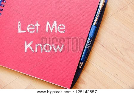 Let me know text concept write on notebook