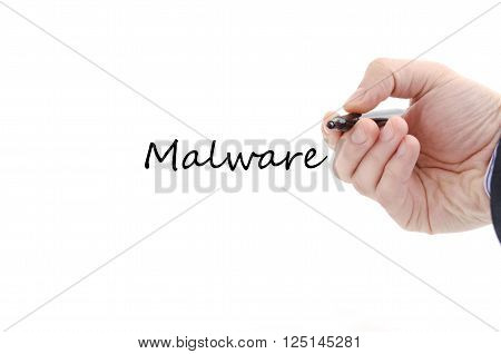 Malware text concept isolated over white background