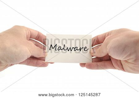 Malware text concept isolated over white background