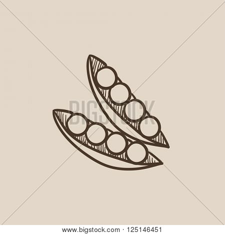 Peapod sketch icon.