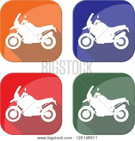 design colors motorcycles set icons illustration bike
