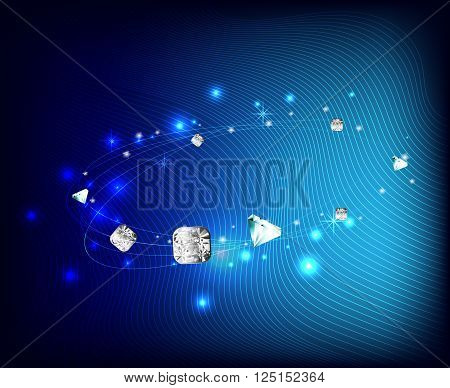 vector illustration jewelry with jemstone on blur background