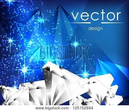 vector illustration sparkling jemstone on blue background