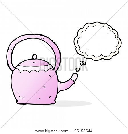 cartoon kettle boilling water