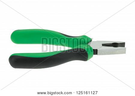 Combination pliers hand tool isolated over white background