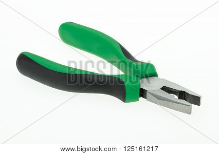 Combination pliers hand tool isolated over white background