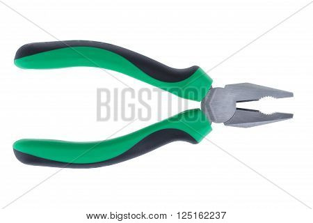 Combination pliers hand tool isolated over white background